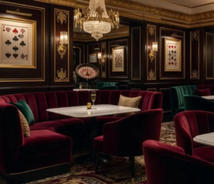 Elegáns lounge tér márvány felületekkel és champagne arany részletekkel