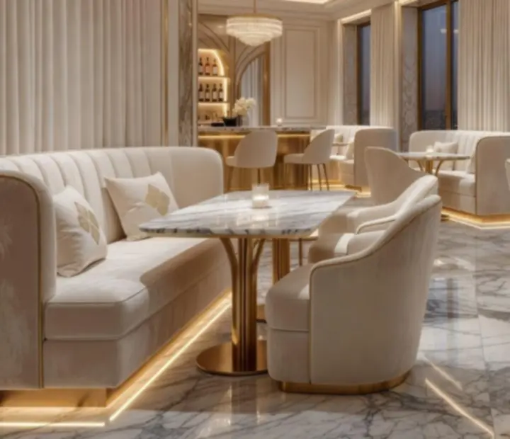 Elegáns, casino inspirációval kialakított Dunaliget belső tér