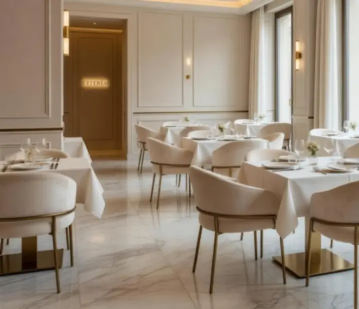 Elegáns fine dining étterem belső tér